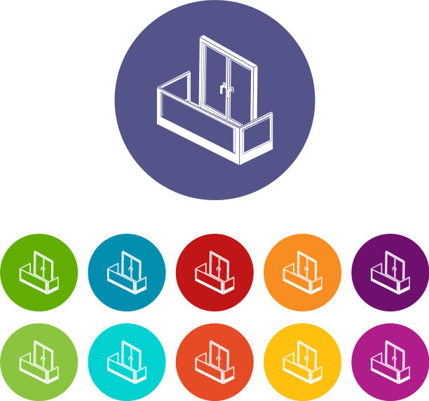 玻璃阳台图标设置颜色图片下载