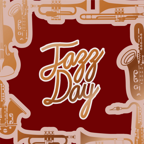 用乐器和木制的爵士日邮筒图片下载