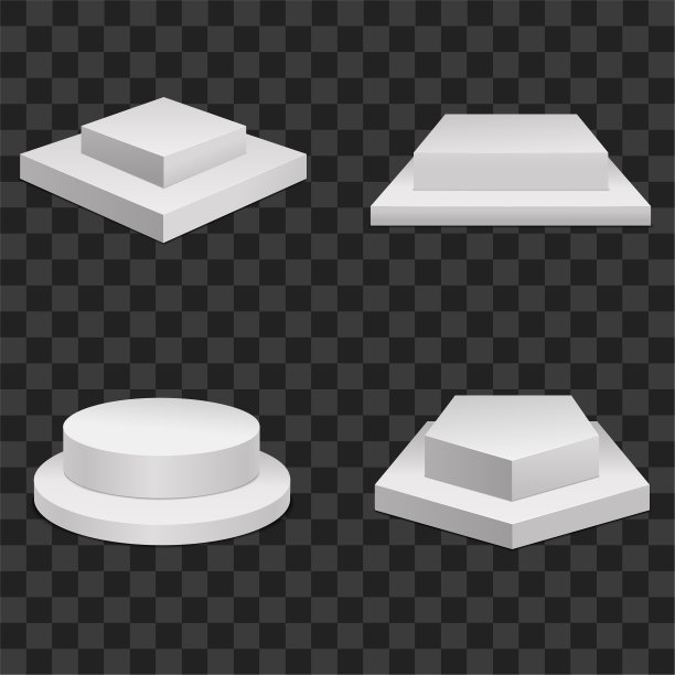 逼真3D白色空白领奖台模板图片下载