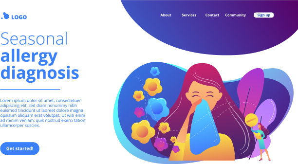 季节性过敏概念登陆页面图片下载