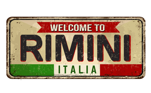 欢迎来到rimini老式生锈金属标识图片下载