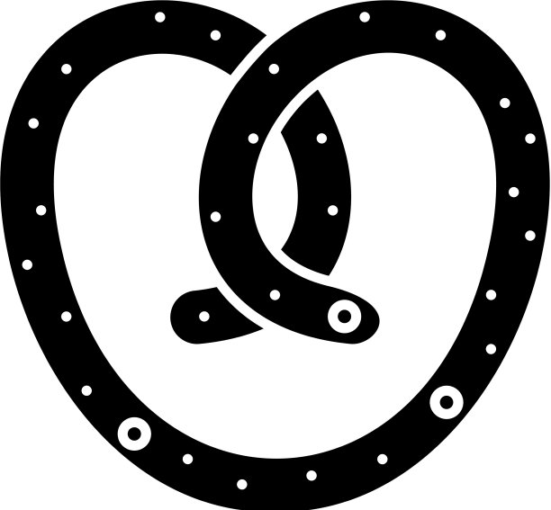 发髻黑色图标标志上孤立的背景图片下载