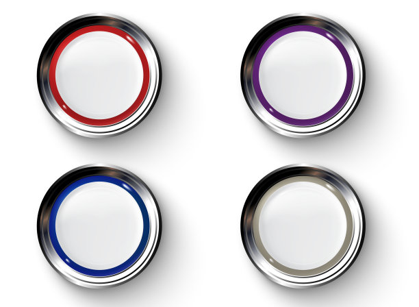 逼真的金属和塑料按键图片下载