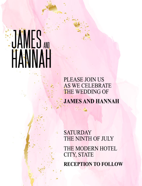 豪华粉色水彩飞溅名片图片下载