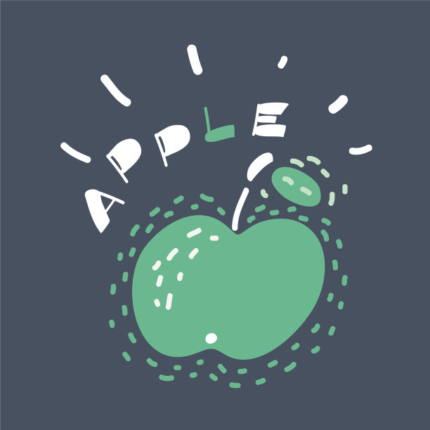 大绿苹果在黑暗的背景下闪闪发光图片下载