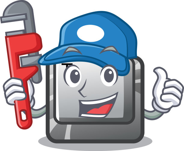 吉祥物形状的水管工按钮图片下载