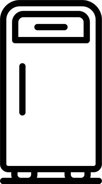 复古冰箱图标轮廓风格图片下载