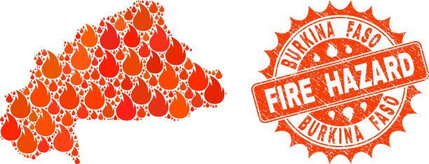 布吉纳法索燃烧和燃烧的地图组成图片下载