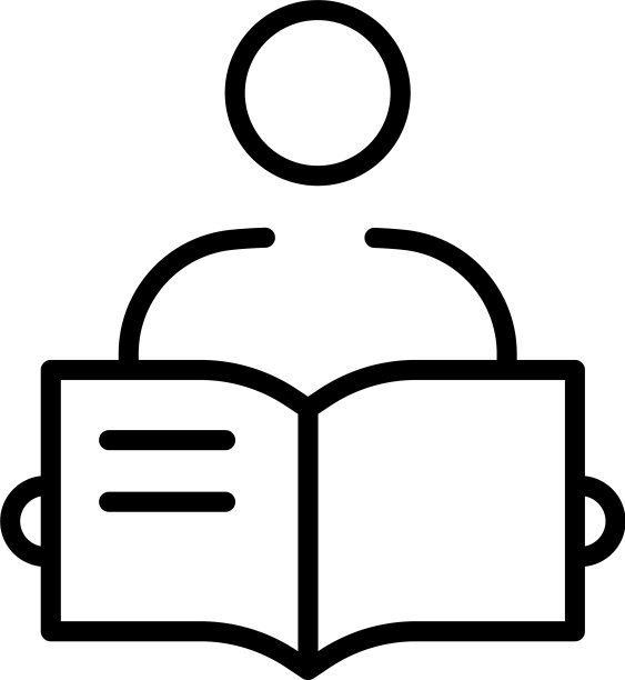 人打开书图标轮廓风格图片下载