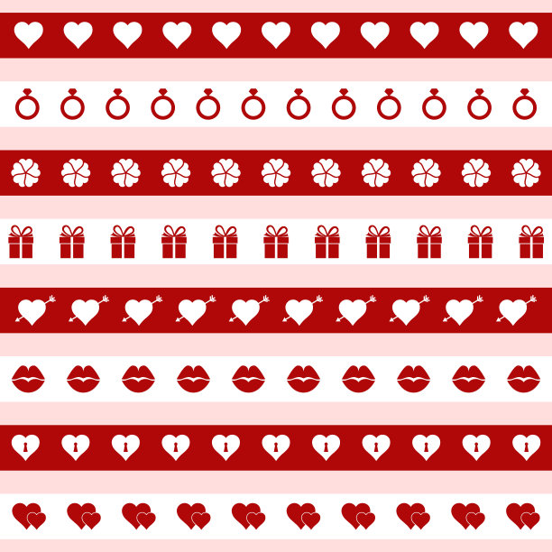 一套红白情人节图标图片下载