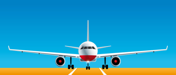 现实的正面视图着陆飞机上图片下载