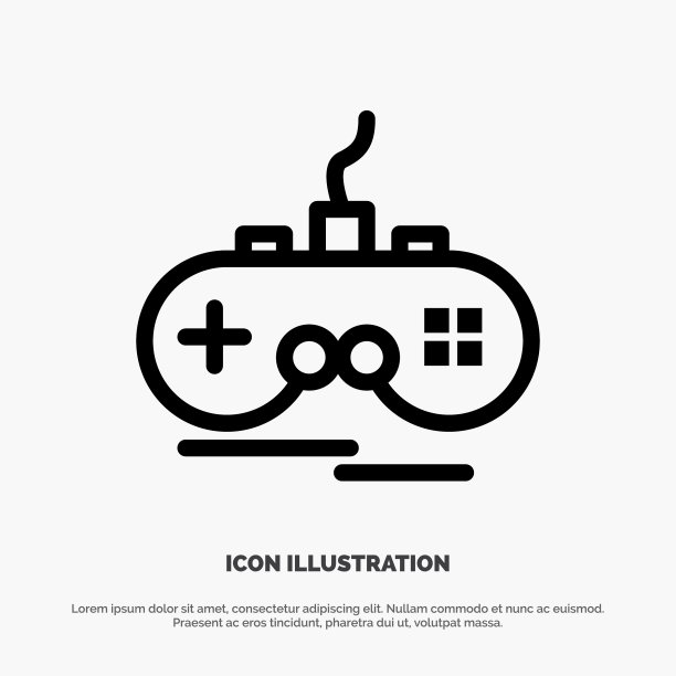 无线xbox游戏手柄线图标操纵杆图片下载