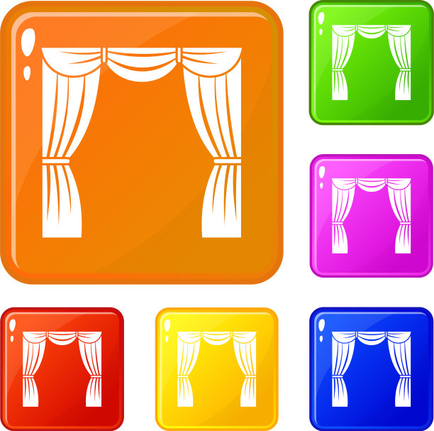 舞台上的幕布图标设置颜色图片下载