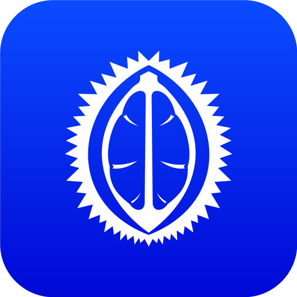 榴莲水果图标数码蓝色图片下载