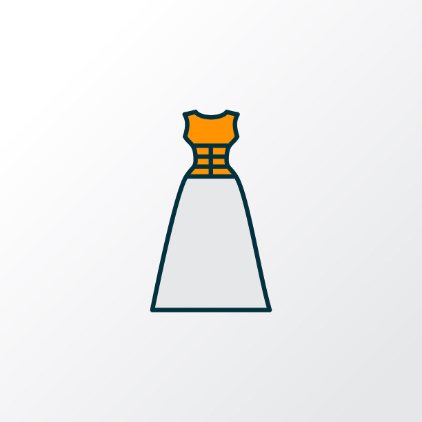 晚装图标彩色线条象征溢价图片下载