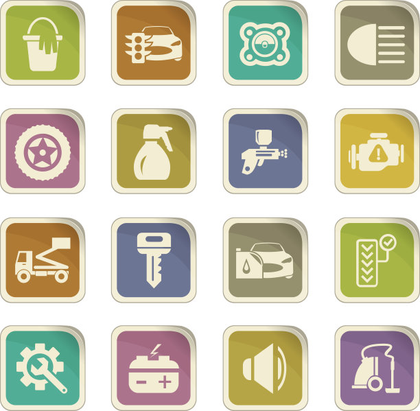 汽车商店图标套装图片下载