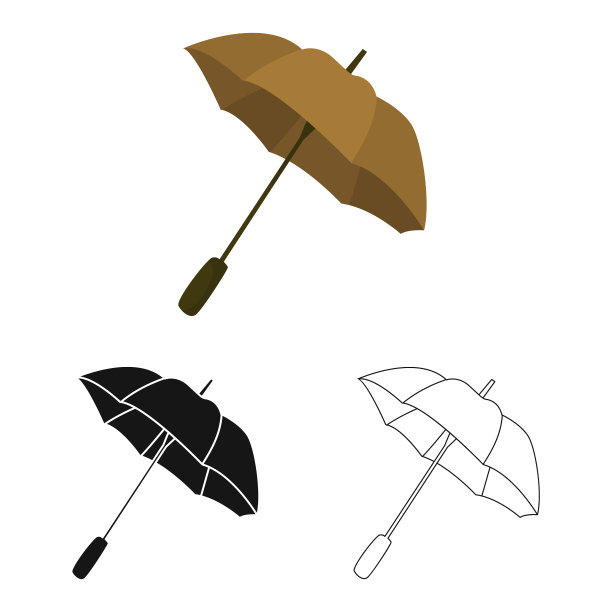雨伞与秋季图标设计图片下载