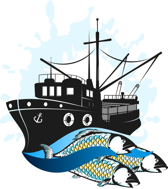 带渔获的渔船图片下载