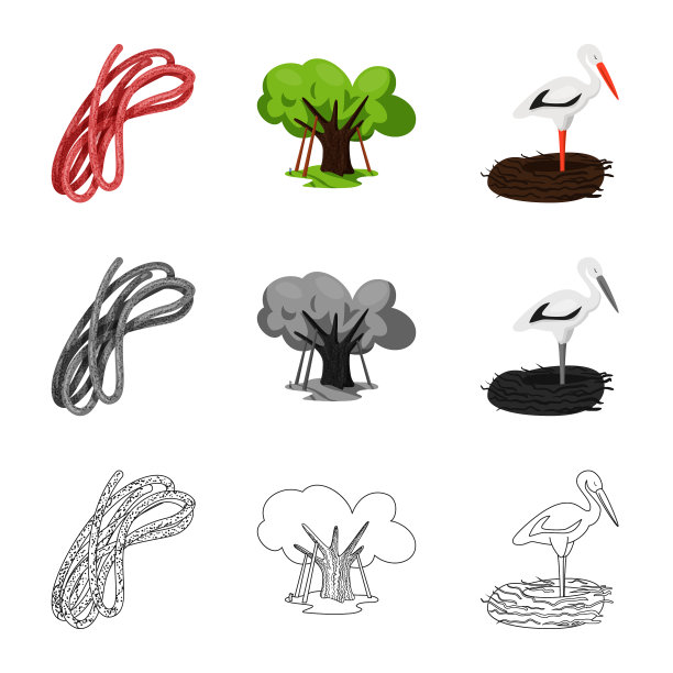 孤立的对象传统和旅游图标设置图片下载
