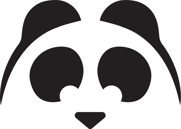 熊猫标志黑白头像图片下载