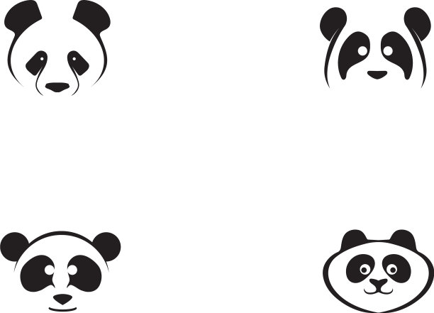 熊猫标志黑白头像图片下载