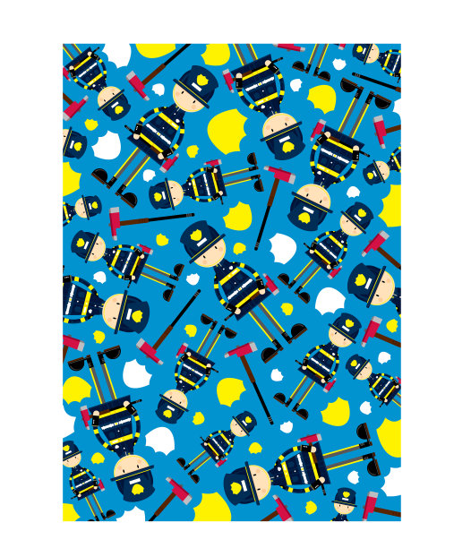 可爱的卡通消防员图案图片下载