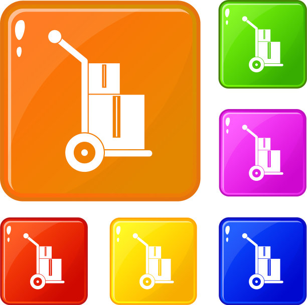 卡车与盒子图标设置颜色图片下载