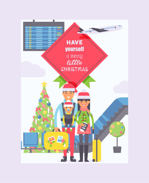 圣诞节在机场人们的人物人物图片下载