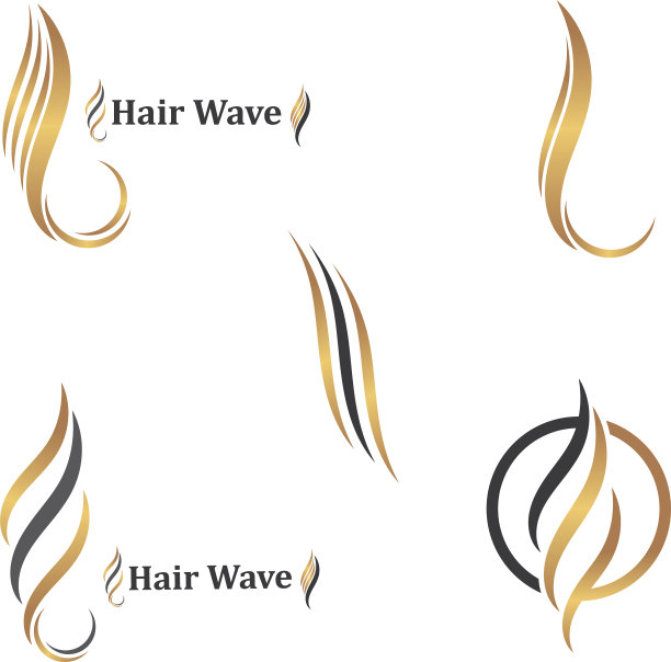 发型波浪图标设计符号发型和图片下载