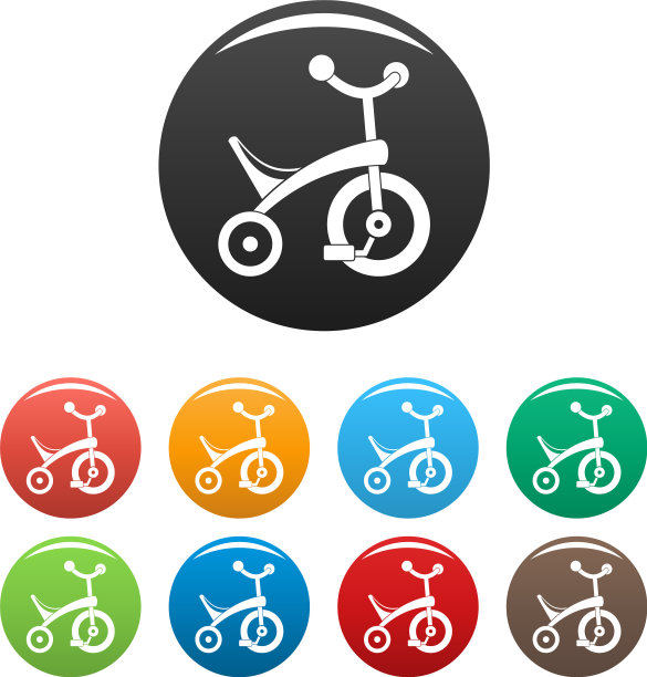 婴儿三轮车图标设置颜色图片下载