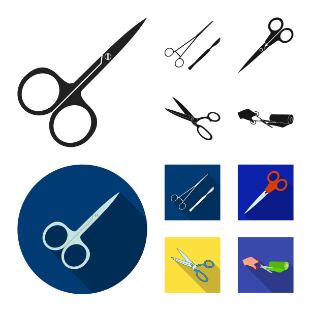 设计剪刀和工艺标志图片下载