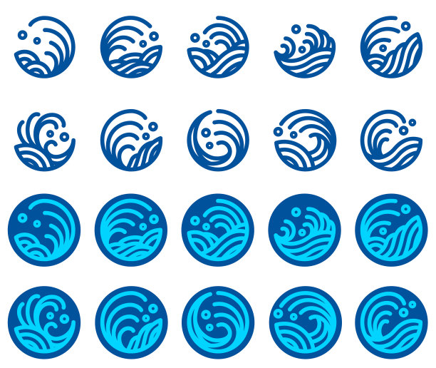 水波浪Logo设计合集图片下载