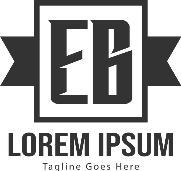 EB字母现代框架logo模板图片下载