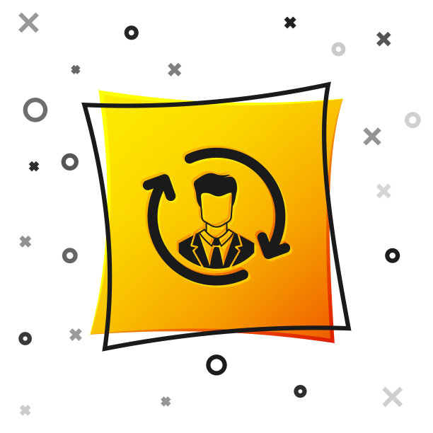 黑人人力资源图标孤立在白色图片下载