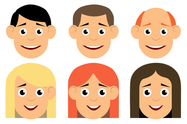 一组头像平面图标字符为网络图片下载