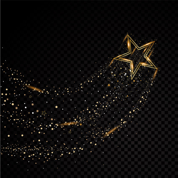 星辉金色框架孤立在黑色图片下载