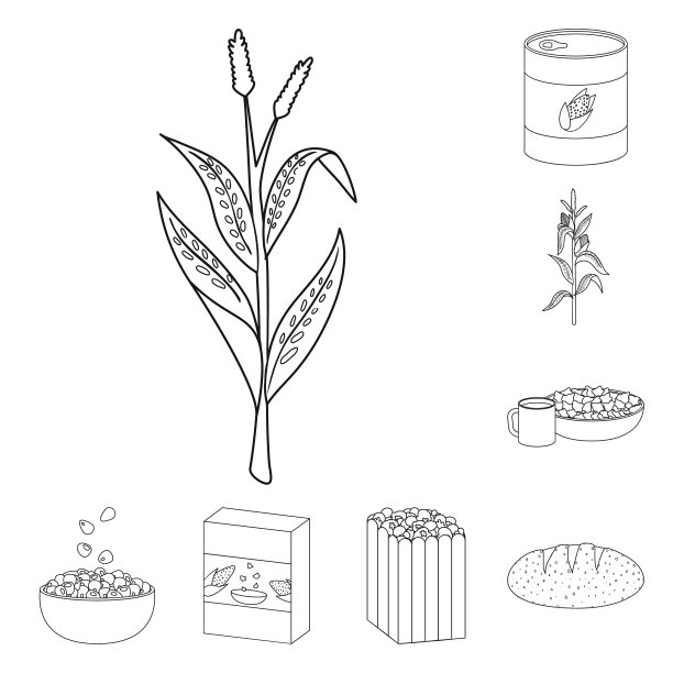 孤立对象农场和作物标志设置农场图片下载