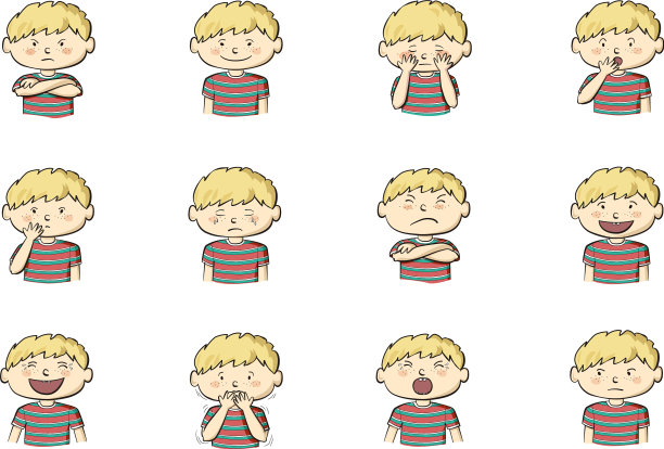 收集的12个小男孩显示不同图片下载