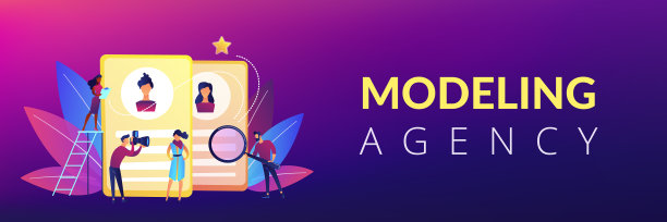 模特代理概念横幅标题图片下载