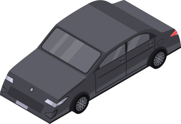 黑色轿车图标等距式轿车图片下载