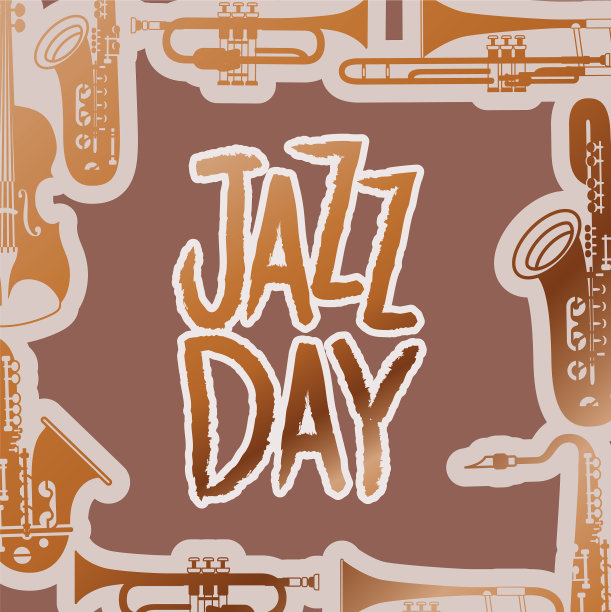 用乐器和木制的爵士日邮筒图片下载