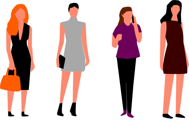 穿着时尚服装的漂亮年轻女子图片下载