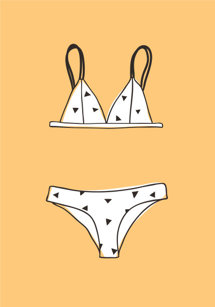 手绘夏季比基尼实际热带图片下载