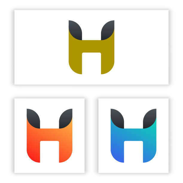 公司H字母Logo模板图片下载