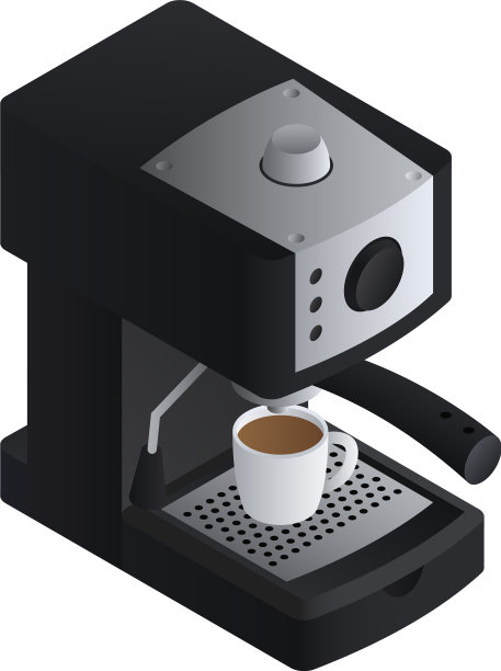 办公室咖啡机图标等距风格图片下载