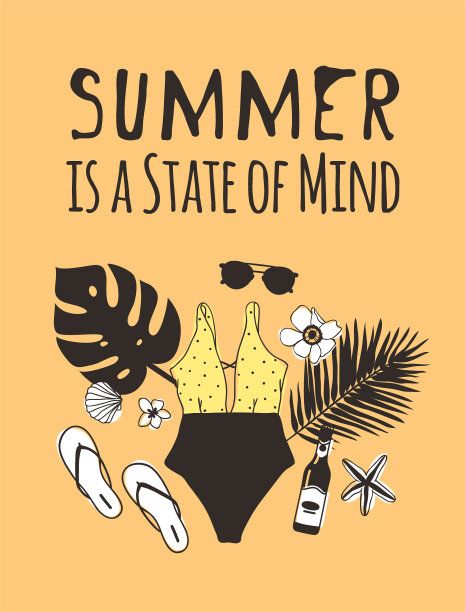 手绘夏季报价和实际热带图片下载