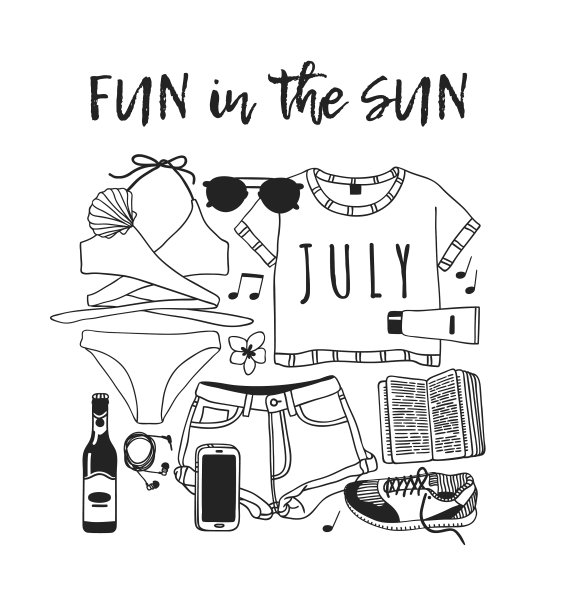 手绘夏季报价和实际热带图片下载