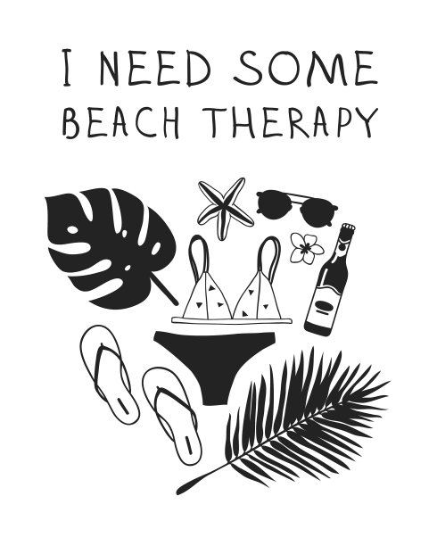 手绘夏季报价和实际热带图片下载