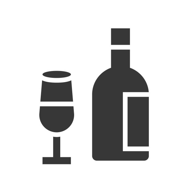 圣诞节葡萄酒杯和酒瓶图标图片下载