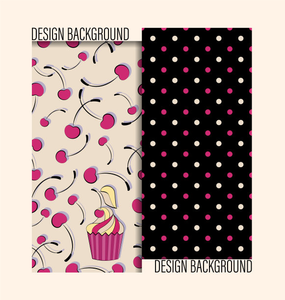 蛋糕配樱桃，樱桃和豌豆图片下载